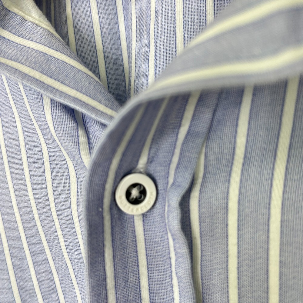 Buttercloth Dress Shirt Mens 2XL Blue Stripe Icy Cotton Regular Fit Stretch - Picture 5 of 13